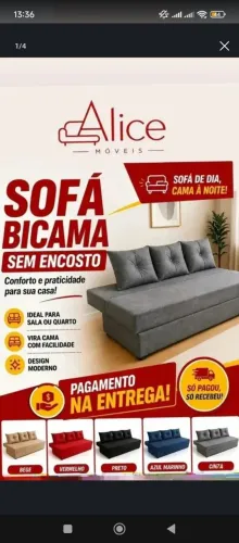 PROMOÇÃO SOFA BICAMA SEM ENCOSTO