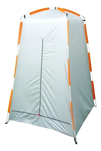 Barraca banheiro trocador de roupa camping NTK Pampa cor branco e laranja  Barraca usada 
