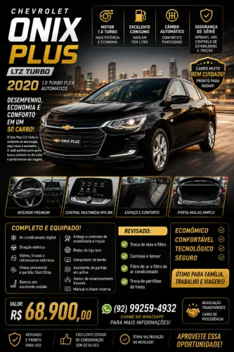 Chevrolet Onix Plus LTZ 1.0 12V TB Flex Aut. 4P 2020