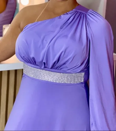 Vestido longo lavanda
