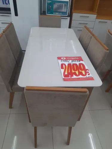 Conj de me mesa suecia 06 cadeitas Bella 1.60 freijo/offwayt.