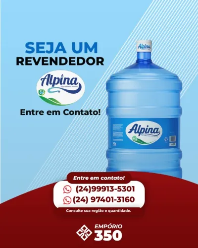Galão de Água 20L alpina - Preço para revenda