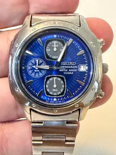 relógio seiko chronograph v657-9060 raro excelente estado revisado