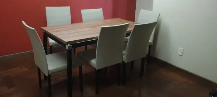 Mesa de jantar retangular 6 lugares 