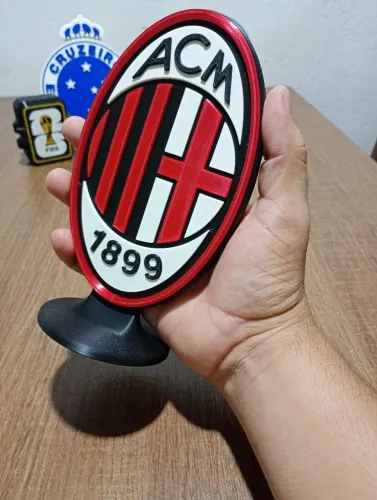Placa colecionável do Ac Milan clube italiano