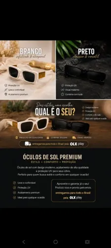 Óculos de Sol Estilo Retrô Premium - Proteção UV | Branco ou Preto
