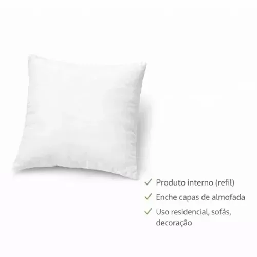 Almofada Antialérgico Fibra Siliconada Premium Macio Lavável 45x45