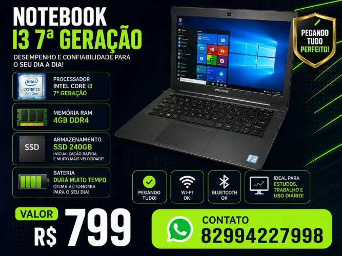 Notebook i3 7 geração ddr4