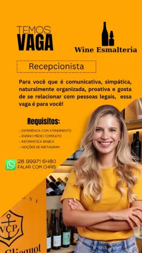 Vaga de recepcionista