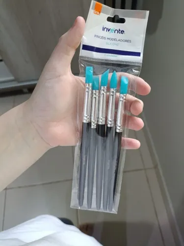 Kit 5 Pincéis Modeladores De Silicone Invente BRW Artesanatos