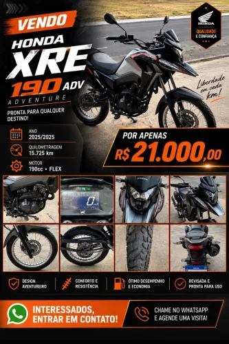 Vendo Honda XRe 190 adv flex