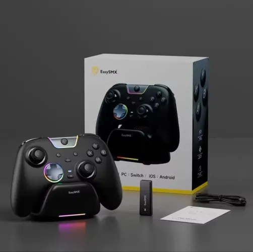 Controle EasySMX X05Pro sem fjo com dock de carregamento