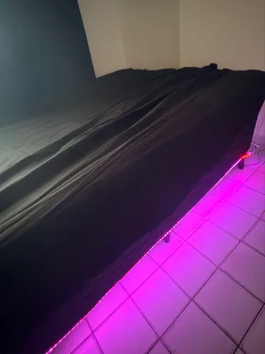 Cama box colchão e box com led 