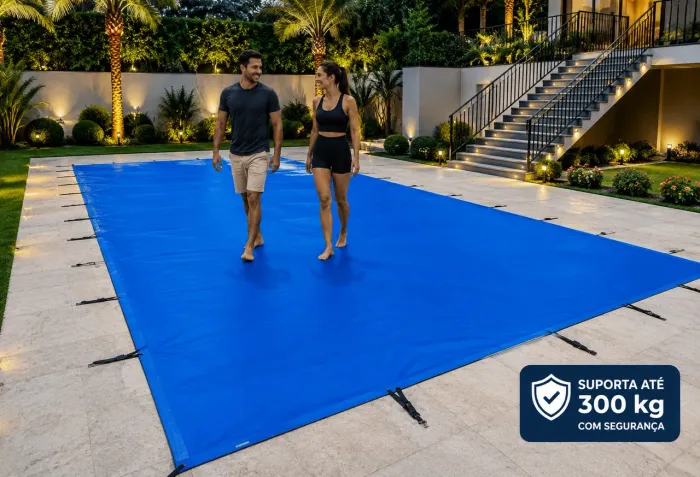 Capa para piscina resistente até 120 kilos