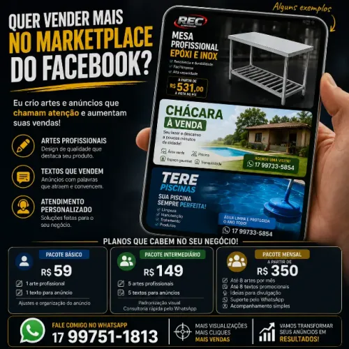 Faço Artes e Anúncios Profissionais para Marketplace e WhatsApp