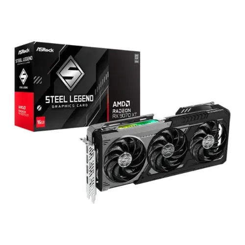 PLACA DE VÍDEO ASROCK RADEON RX 9070 XT STEEL LEGEND DARK 16GB GDDR6