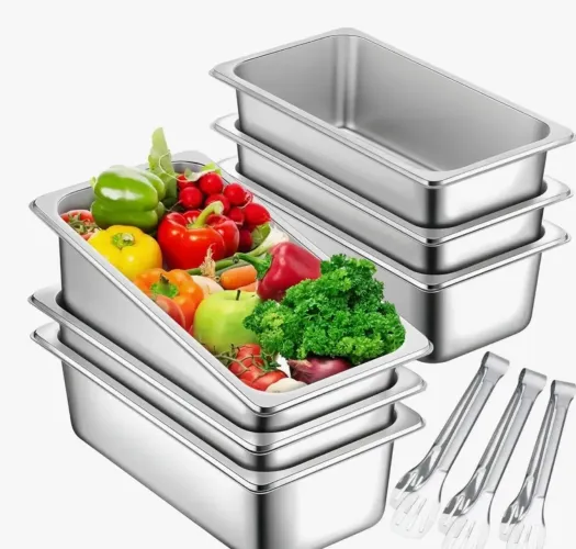 6 Cubas de inox para restaurante, buffet e açaí