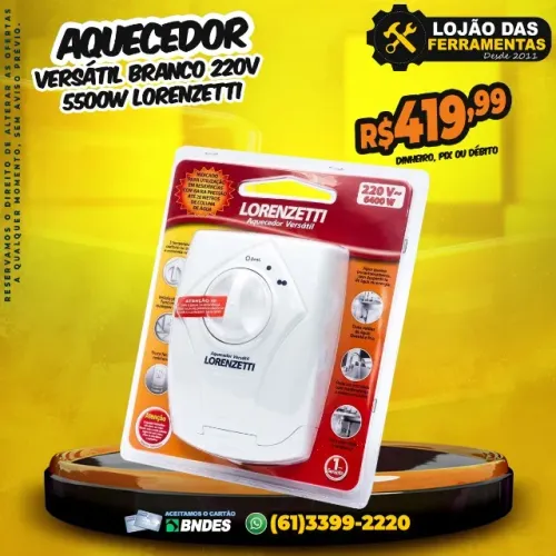 Aquecedor Versátil Branco 220v 5500W Lorenzetti