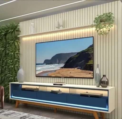 Conjunto Sala Línea 230 Off White e Azul