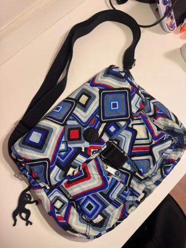 Bolsa Kipling original azul estampada vintage anos 2000