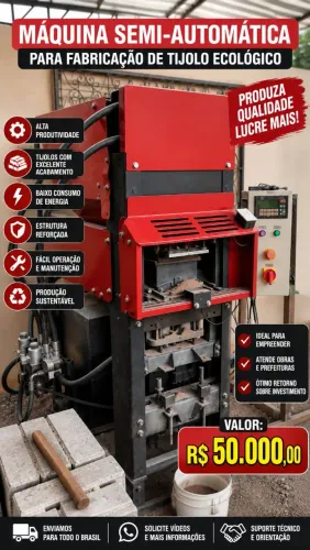 ? Máquina para Fabricação de Tijolo Ecológico - Produza e Venda na Sua Região