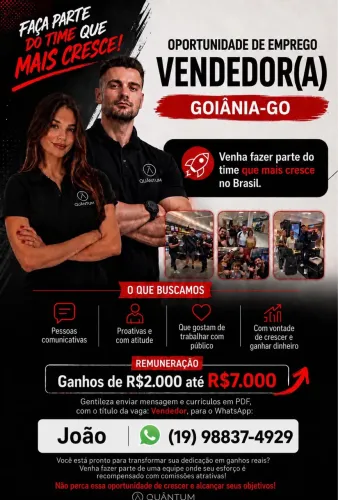 VAGA URGENTE: CONSULTOR(A) DE VENDAS