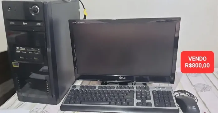 Computador de Mesa Completo LG Flatron + CPU + Teclado e Mouse