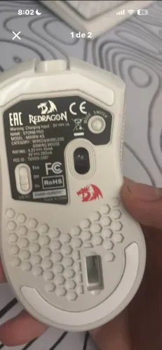 Mouse redragon storm pro branco sem fio