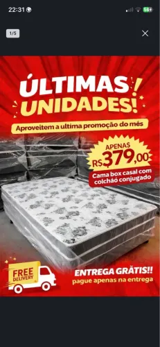 CAMA BOX CASAL COMPLETA - FRETE GRÁTIS - PAGUE SOMENTE NA ENTREGA.