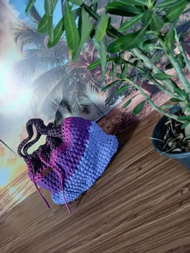 Bolsas de malha crochê