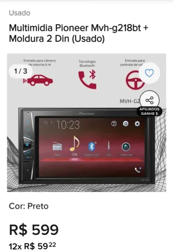Aparelho de som Pioneer