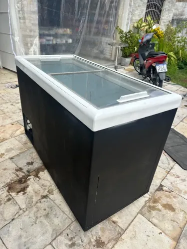 Freezer horizontal tampa vidro
