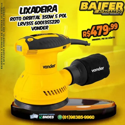 Lixadeira Roto Orbital 350w 5 Pol LRV355 6001355220 Vonder
