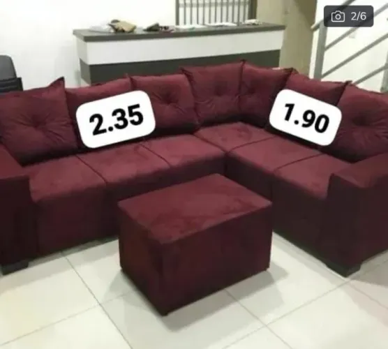 Sofá vinho de 6 lugares disponíveis 