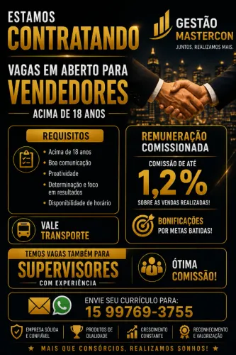 Estamos Contratando 20 vagas disponíveis