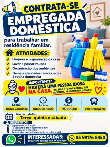 Vaga de empregada doméstica