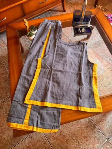 Conjunto de linho - calça paltalona + regata M