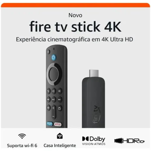 Fire TV Stick 4K 2a Gen Amazon 8GB WIFI 6 Lacrado