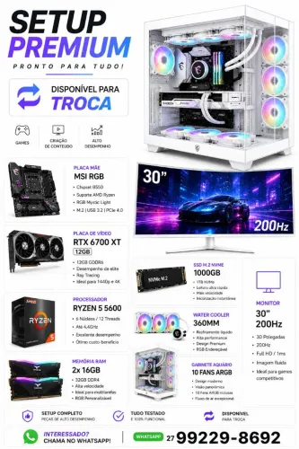 Computador gamer troco em veículo 