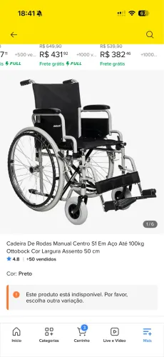 CADEIRA DE RODAS NUNCA USADA