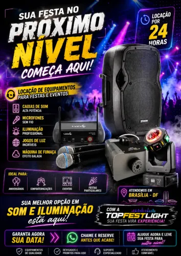 Som, iluminação jogos de luz para festas e eventos 