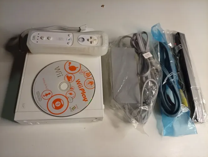Nintendo Wii Branco Completo + Controle + Jogo Original Wii Play