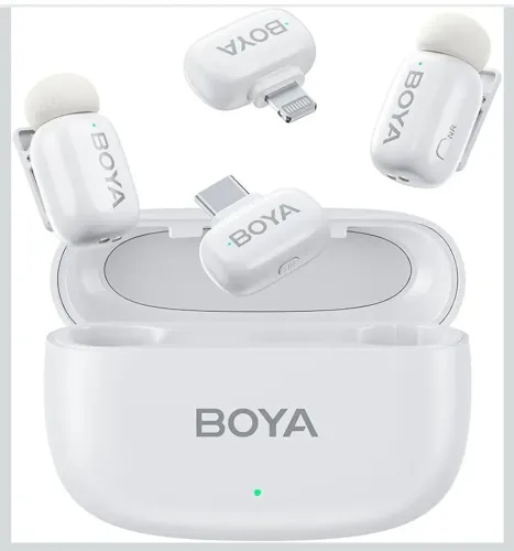 Microfone Lapela Boya Mini-13 Sem Fio Branco Android/iOS Lacrado Com Nota Fiscal