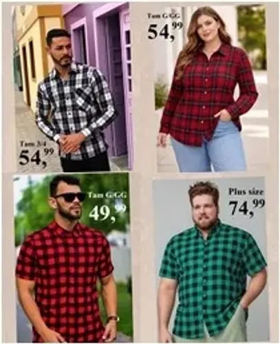 Vendo Camisas Xadrez masculina e feminina