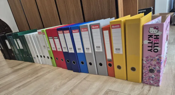 Kit pasta organizadora registradora A-Z fichário arquivo A4 lombo largo