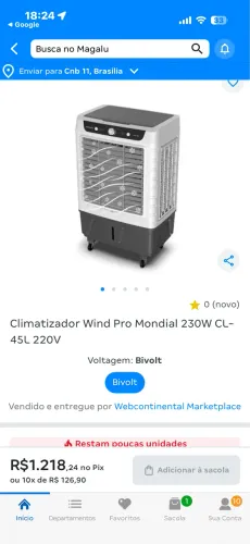 Climatizador de Ar Cadence CLI545 Ultra Space 45 Litros