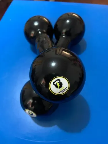 Par de 3kg halter emborrachado treino de musculação academia