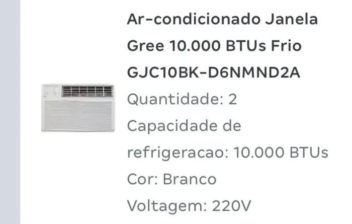 Ar-condicionado Janela Gree 10.000 BTUs