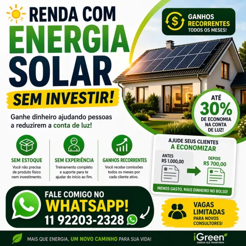 Seja uma corretor de energia solar 