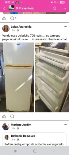 Vendo geladeira 700 reais retirar no rio do ouro